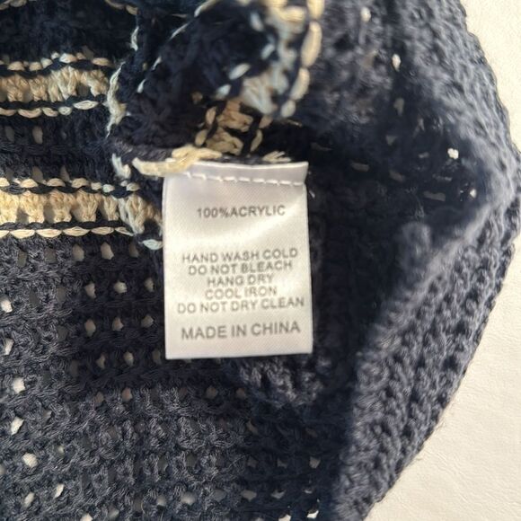 Women’s Mod Ref Open Weave Striped Sweater, Size Small - Picture 3 of 6